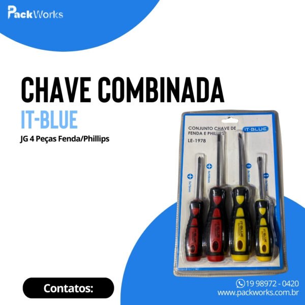 Chave Fenda/Phillips IT-Blue 4 Peças - Image 2